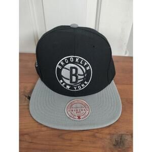 Mitchell & Ness Brooklyn Nets NBA Snapback Hat - Original Fit - Black/Grey NWT